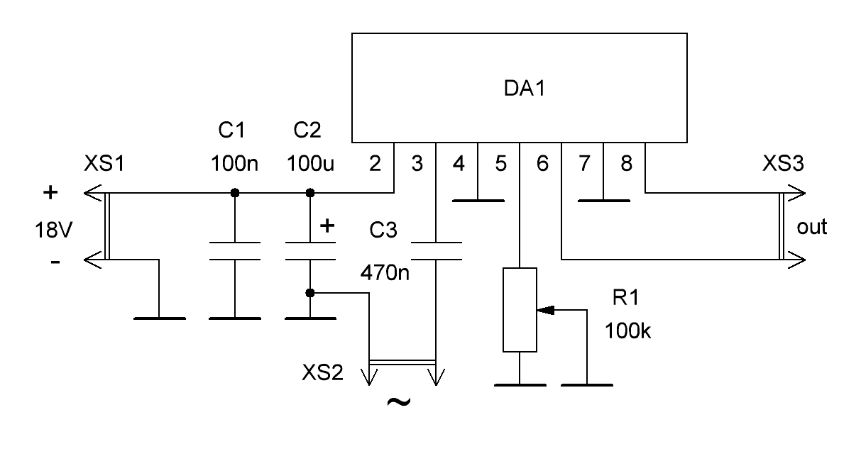 Схема НЧ усилителя на TDA7056
