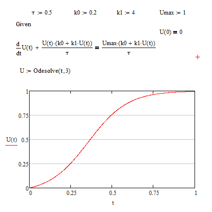 Численное решение дифференциального уравнения в MathCAD